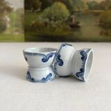 2 old diabolo egg cups, iron earth “Dutch” Creil and Montereau