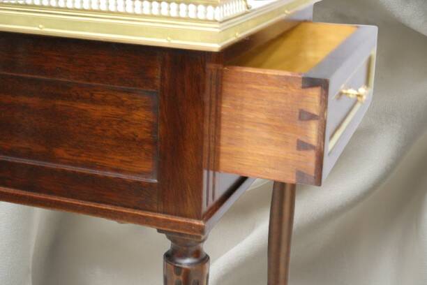 Pair of Louis XVI Style Nightstands with White Carrara Marble