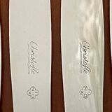 Christofle crossed ribbons 8 knives entremet dessert cheese very good condition