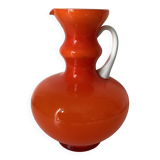 Orange opaline ball vase, vintage 70s