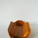 Asparagus dish in yellow slip, Digoin, 1960