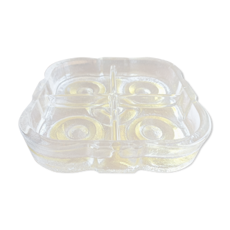 Dish with presentation compartments Walther kristallglass yellow