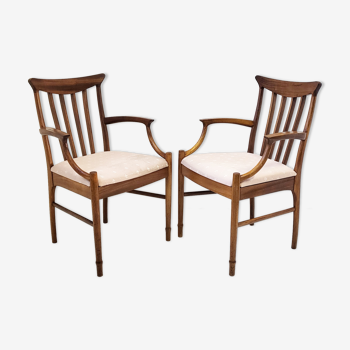 Pair of Scandinavian armchairs 1960 in teak