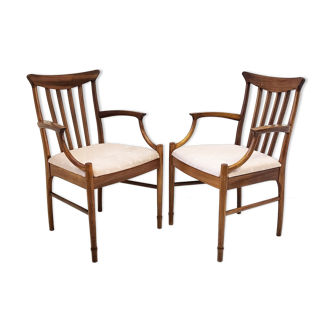 Pair of Scandinavian armchairs 1960 in teak