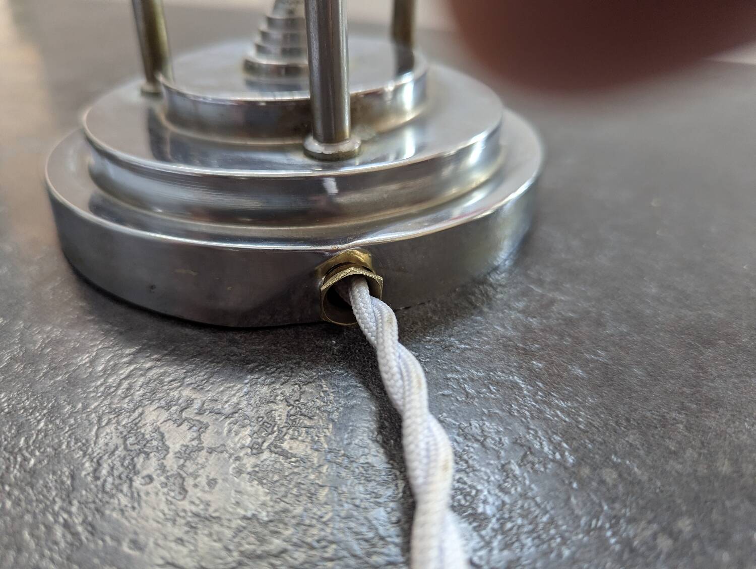 Vintage Skyscraper ceiling light, pink glass table lamp, Bauhaus Art.