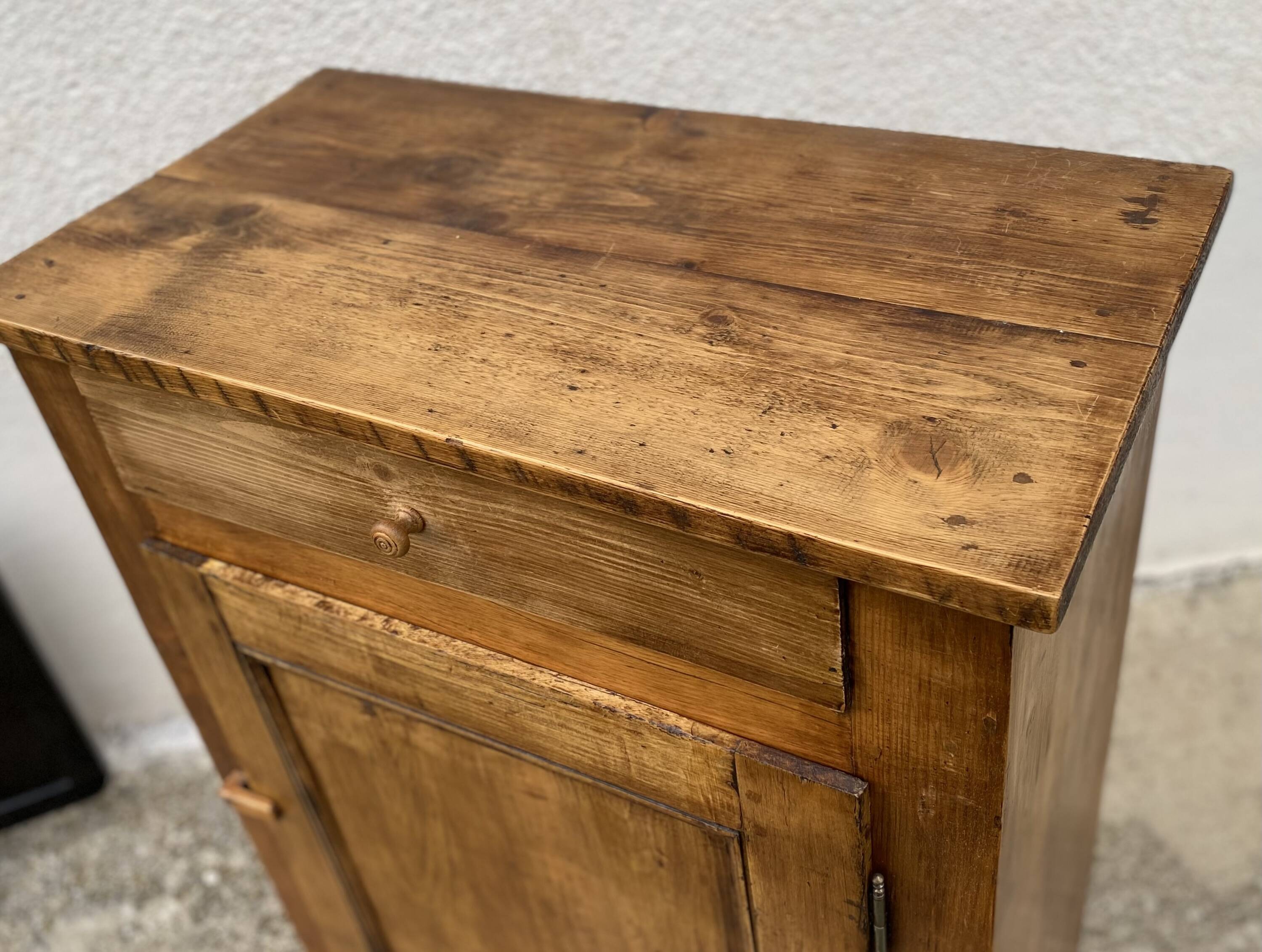 Jam cupboard with drawer from the beginning of the 20th century, mountain furniture
