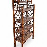 Étagère ancienne en bambou à 4 niveaux – Style japonisant