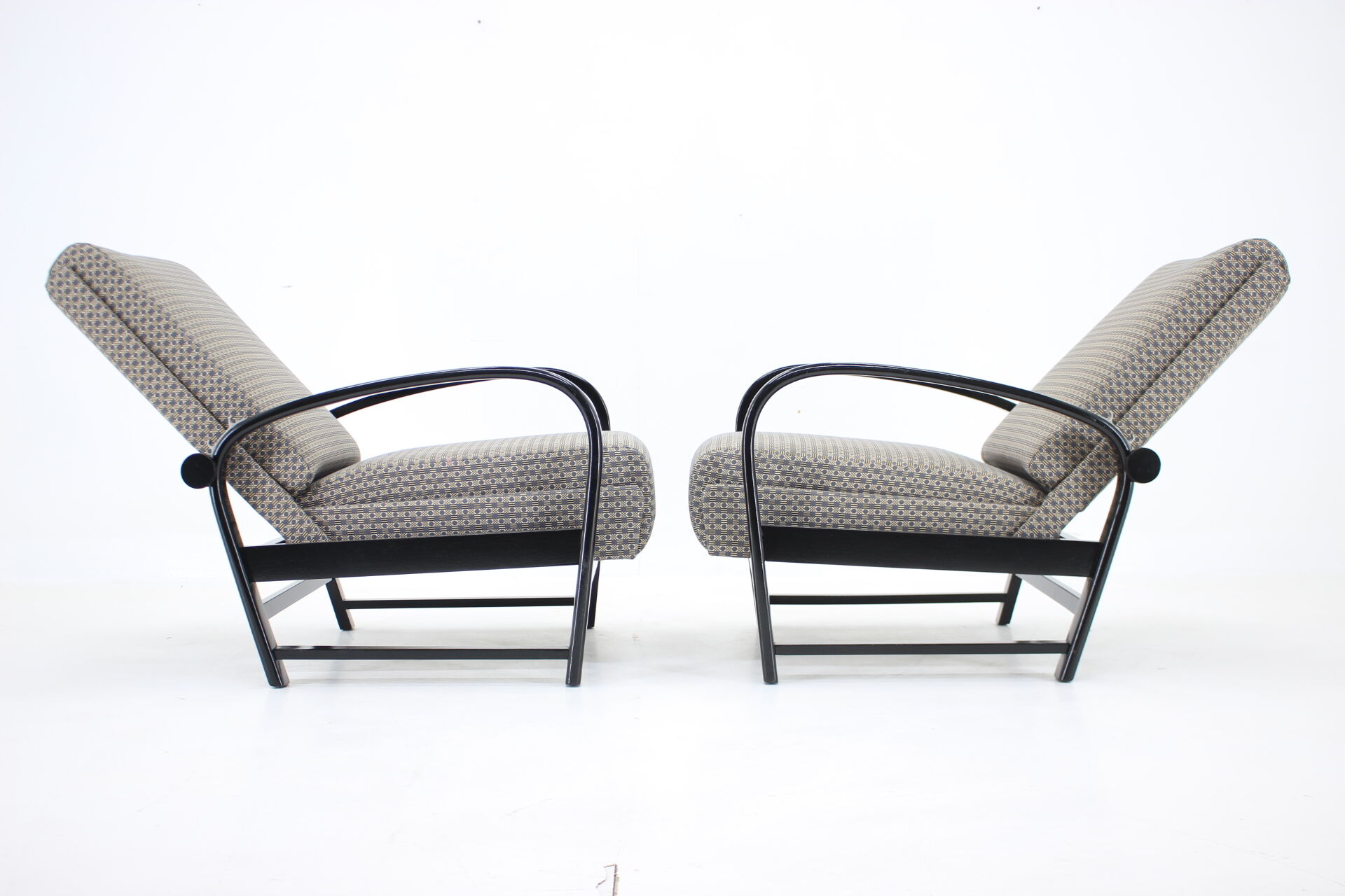 1940s Pair of Kropacek Kozelka Adjustable Armchairs,Czechoslovakia