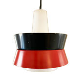 Fog and moerup pendant light - danish mid-century - vintage lamp - red & black - 1960s design
