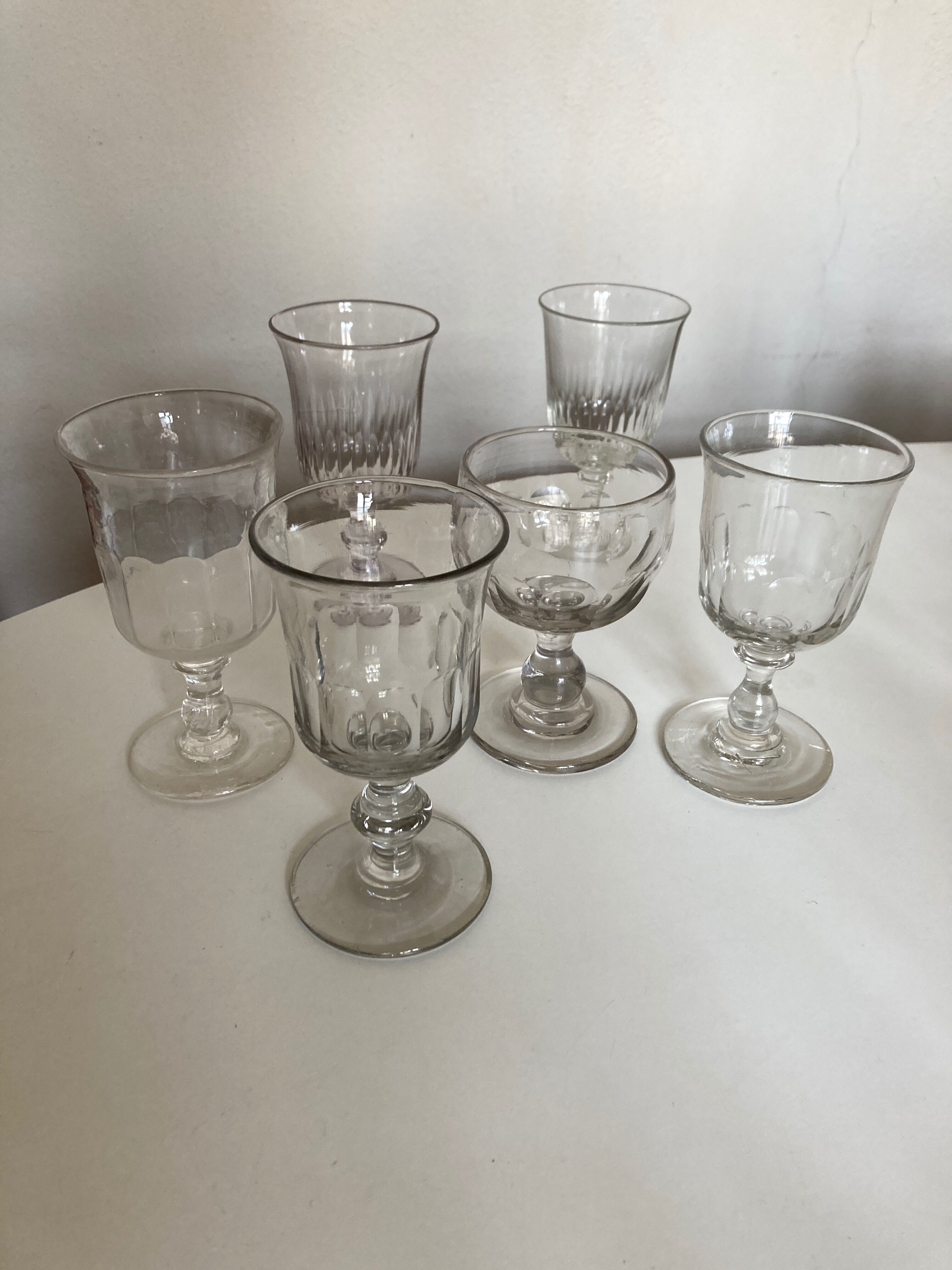 Set of 6 Louis Philippe glasses with matching flat ribs