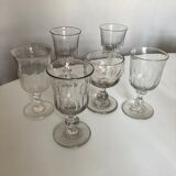 Set of 6 Louis Philippe glasses with matching flat ribs