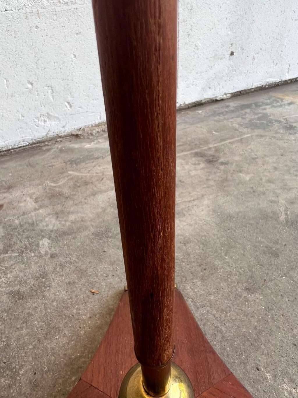 Floor lamp with teak base