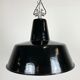 Black Enamel Industrial Factory Pendant Lamp, 1950s