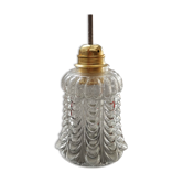 Suspension ancienne vintage en verre ciselé esprit baladeuse TBE