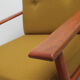 1960s armchair in teak, fabric mustard yellow