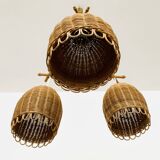 Wicker and Bamboo Cascading Lamp