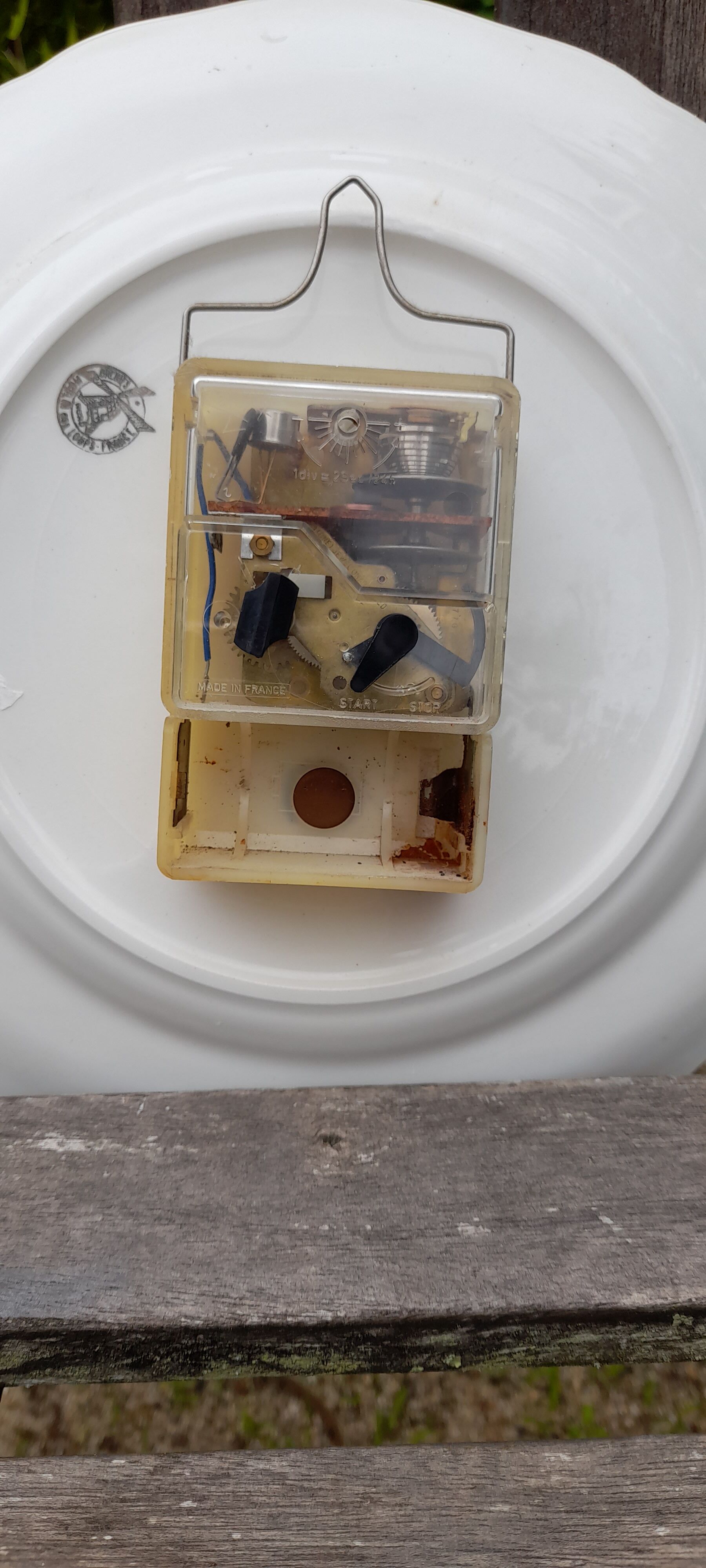 Old pendulum/wall plate earthenware moulin des loups, circa 1970's