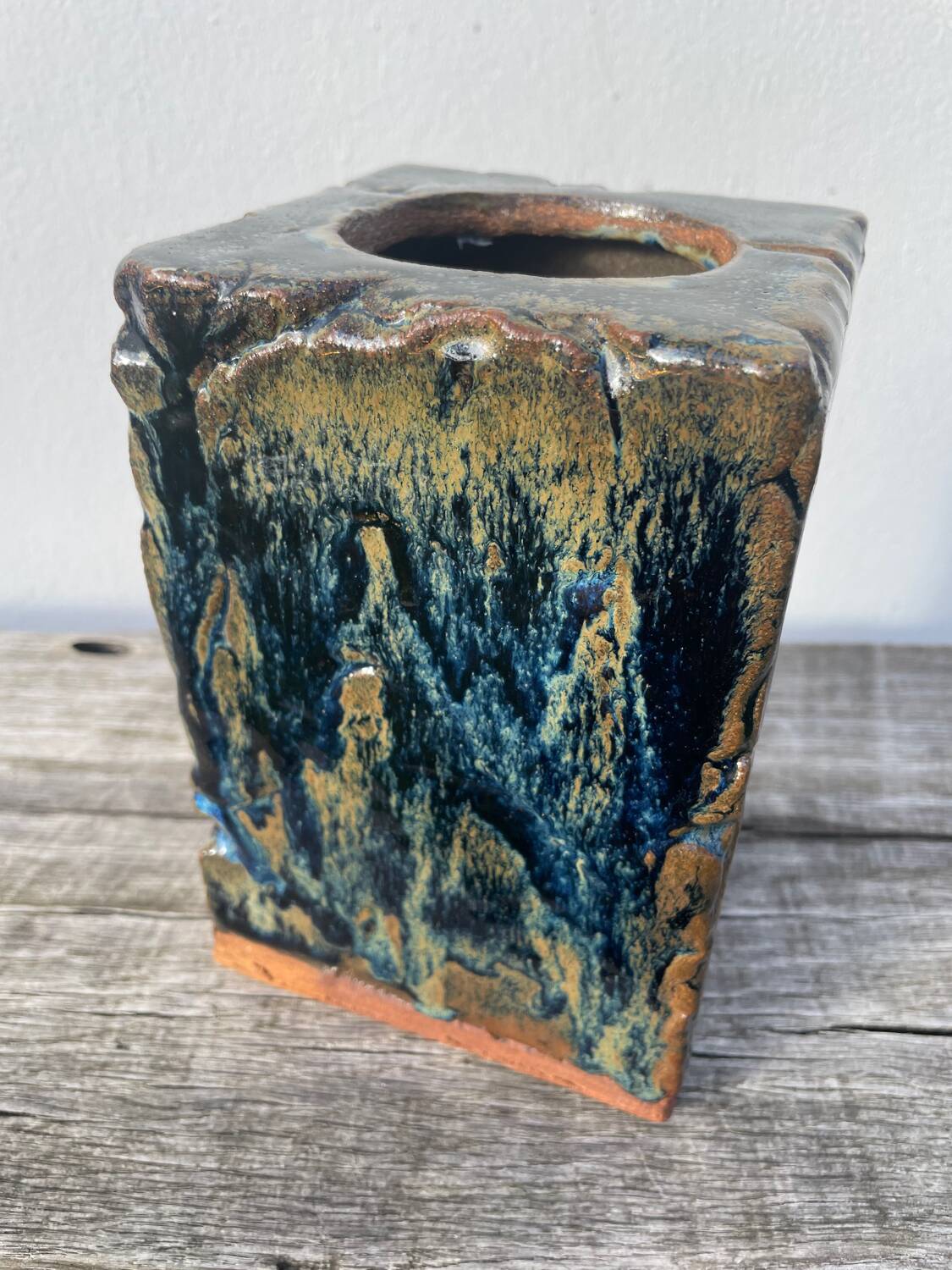 Glazed stoneware potter's vase