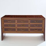 Commode de Paolo Buffa en palissandre sycomore et laiton vers 1940