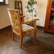 Vintage Salon Armchair with Floral Tapestry Upholstery and Scroll Armrests