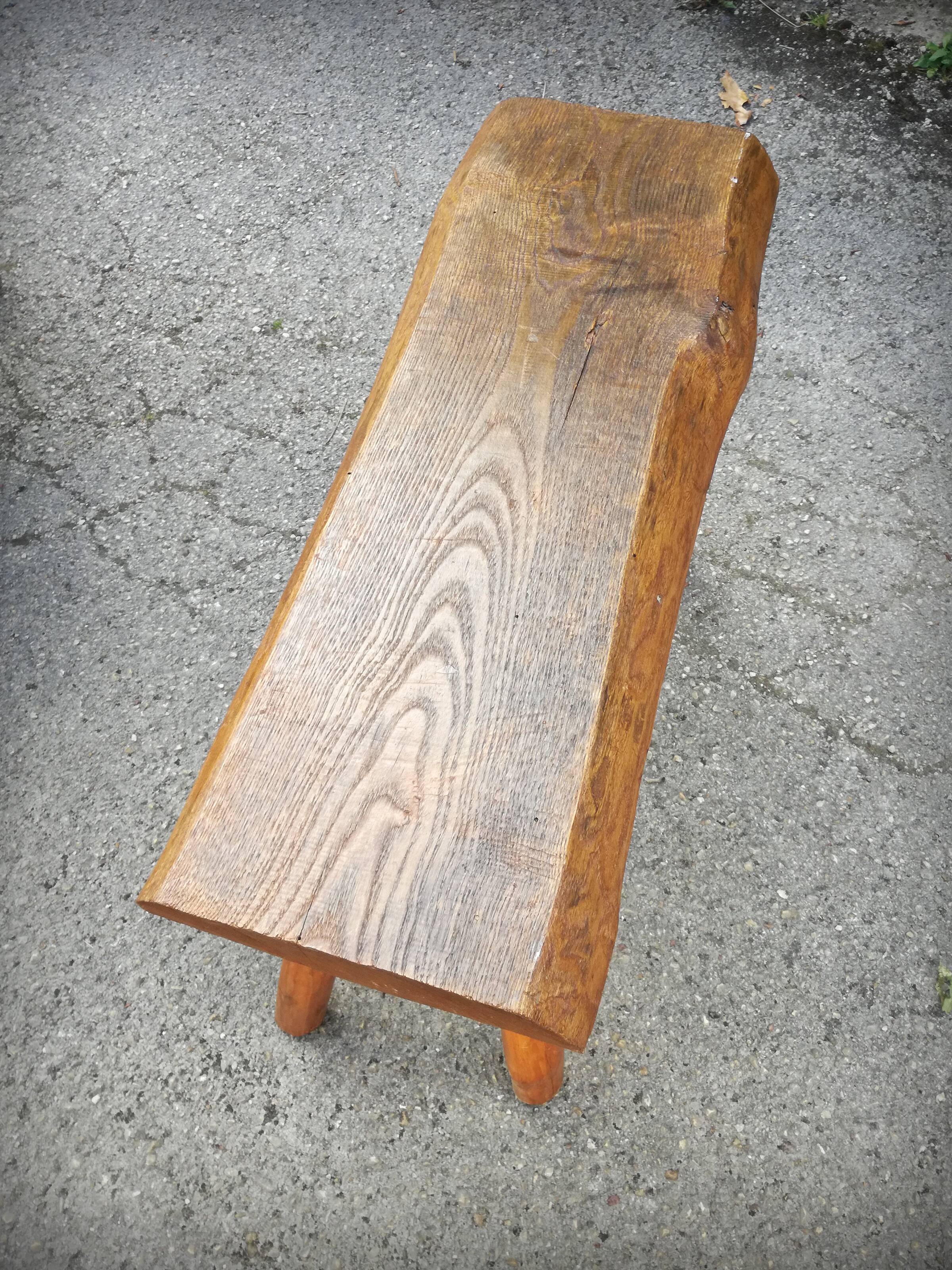 Brutalist handcrafted chairs, France, 1960s, set of 5