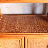 Rattan and vintage bamboo shelf