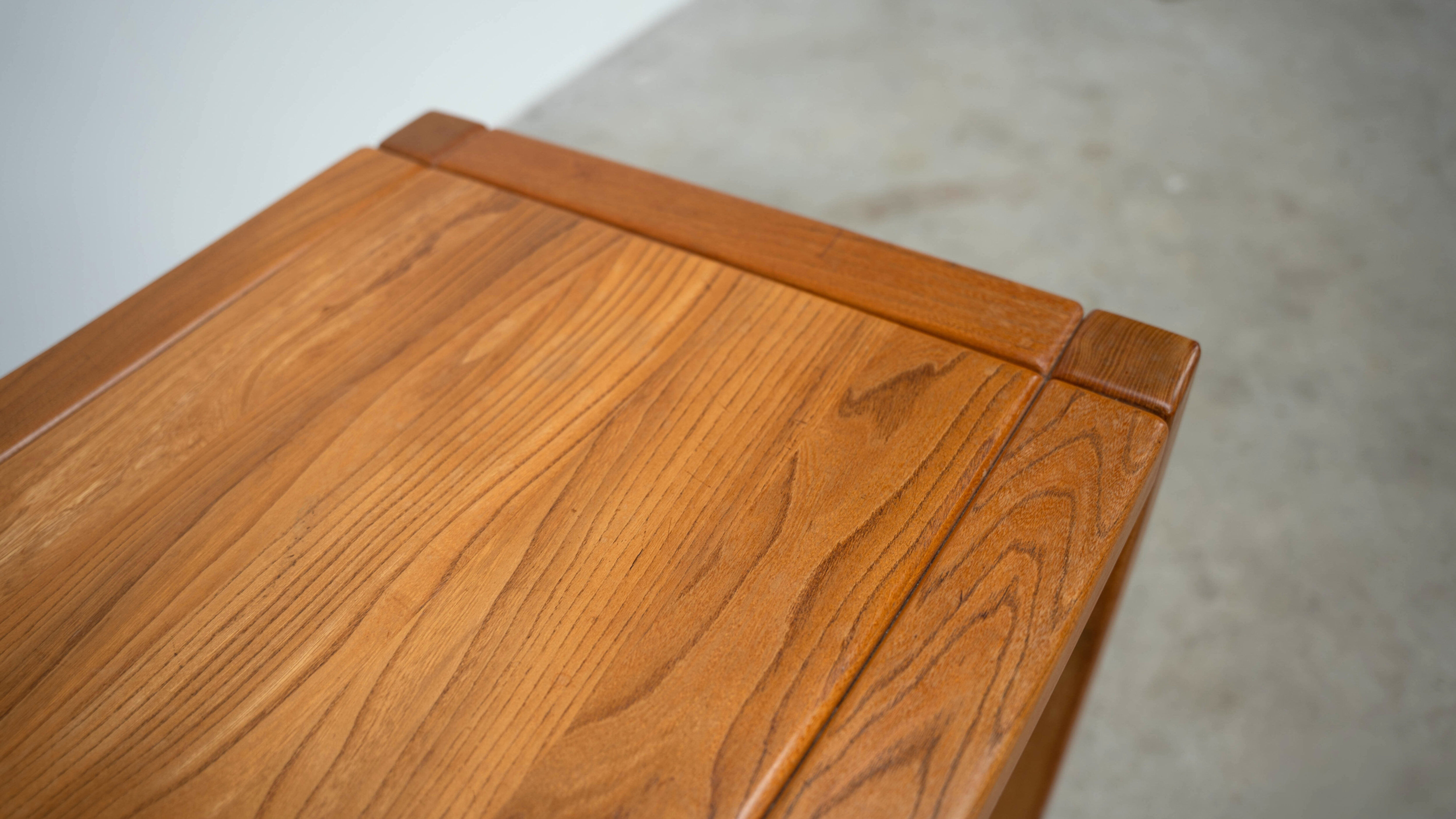 Solid elm desk by Roland Haeusler for Maison Regain