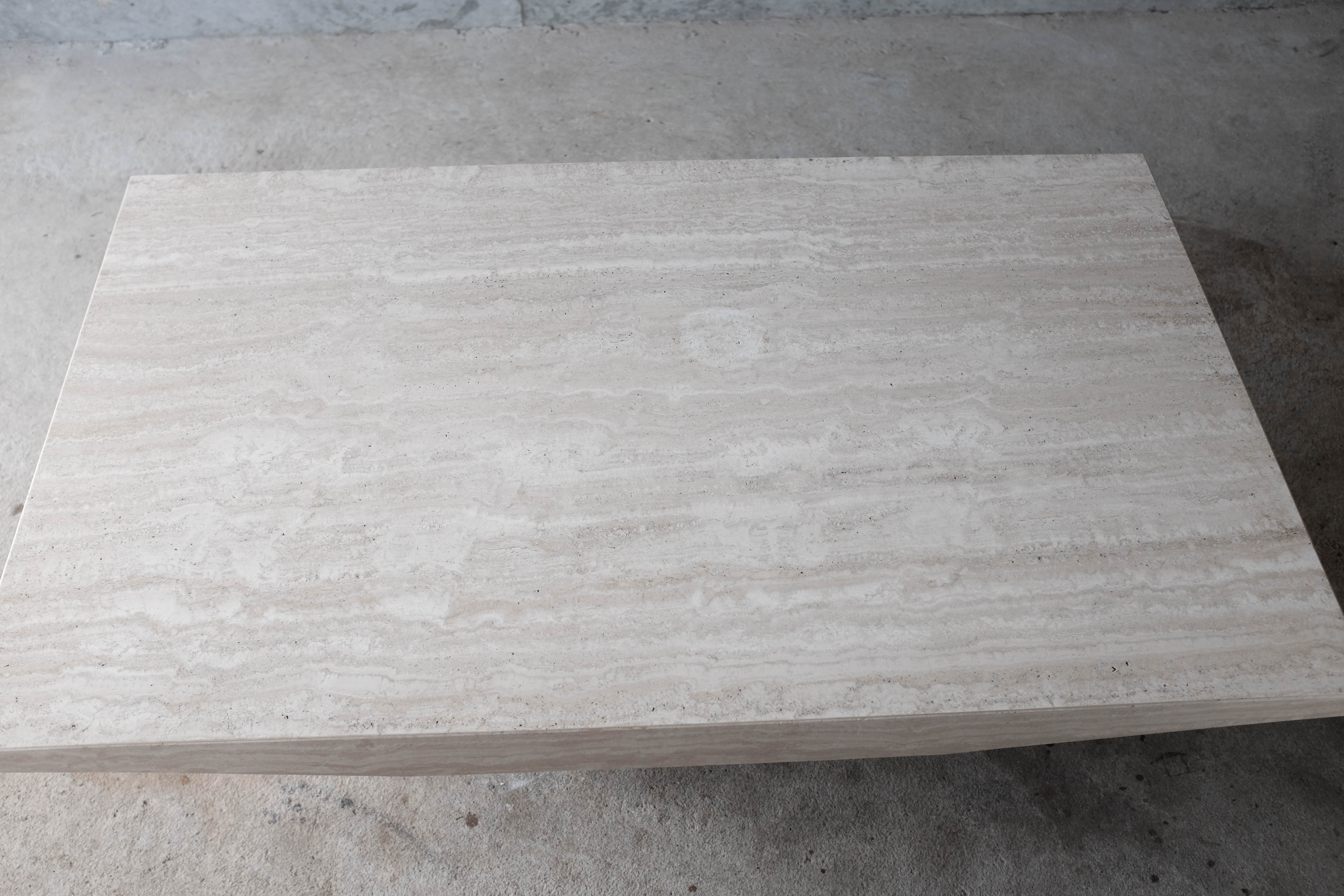 Vintage travertine coffee table, 80s