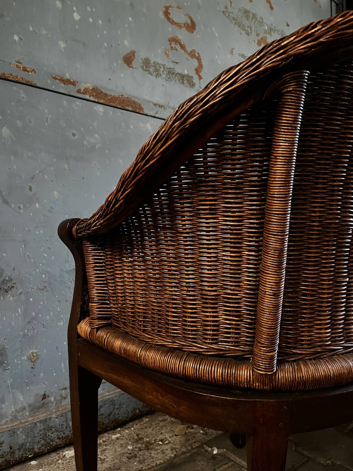 Arm chairs in dark rattan