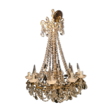 Chandelier in crystal and gilded bronze