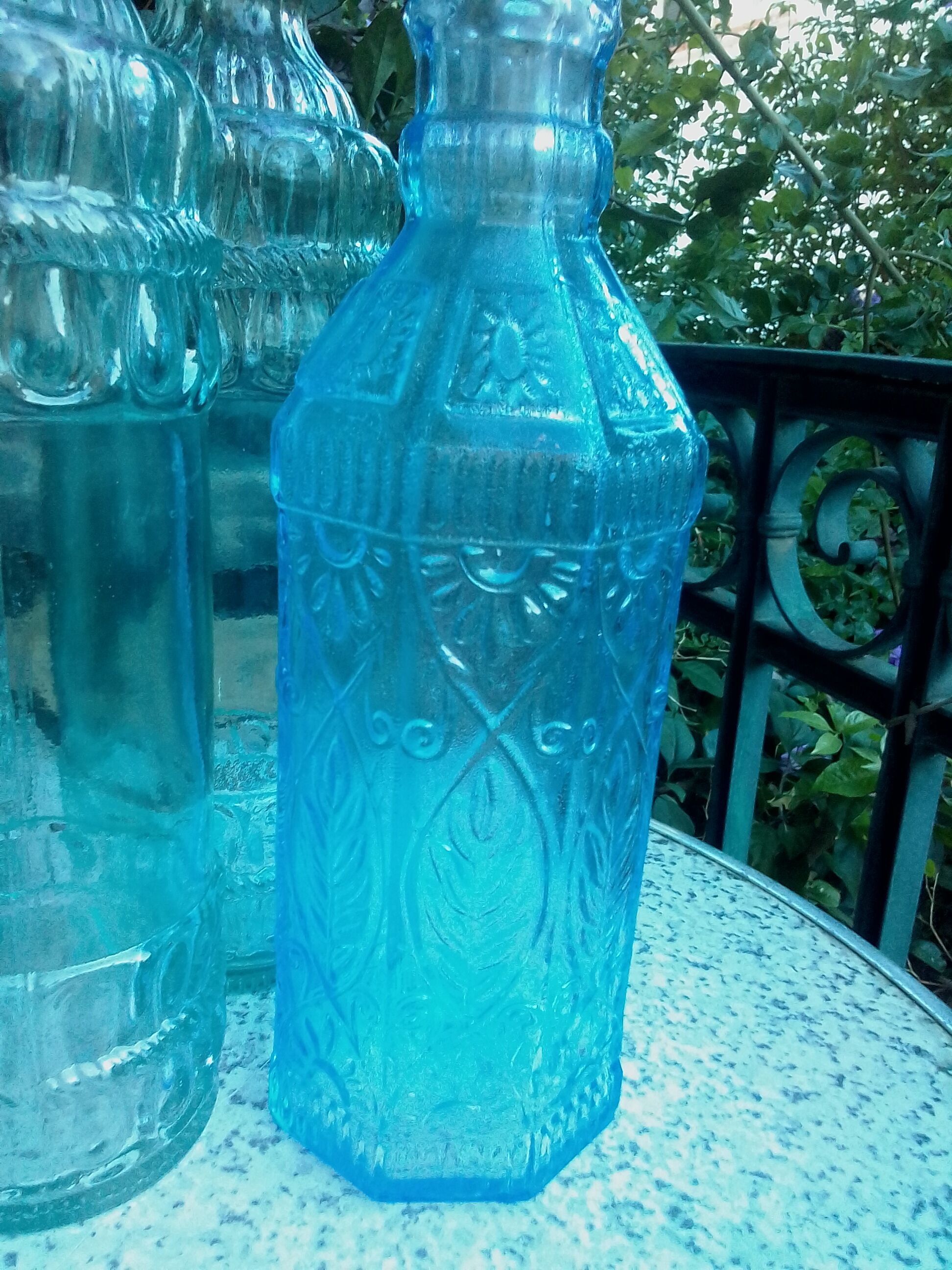 Set of old liquor bottles