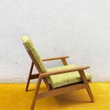 Scandinavian armchair reupholstered in chunky knit