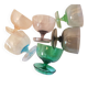 Set of 6 coloured stem glasses