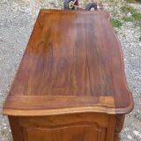 Commode 3 tiroirs noyer et laiton