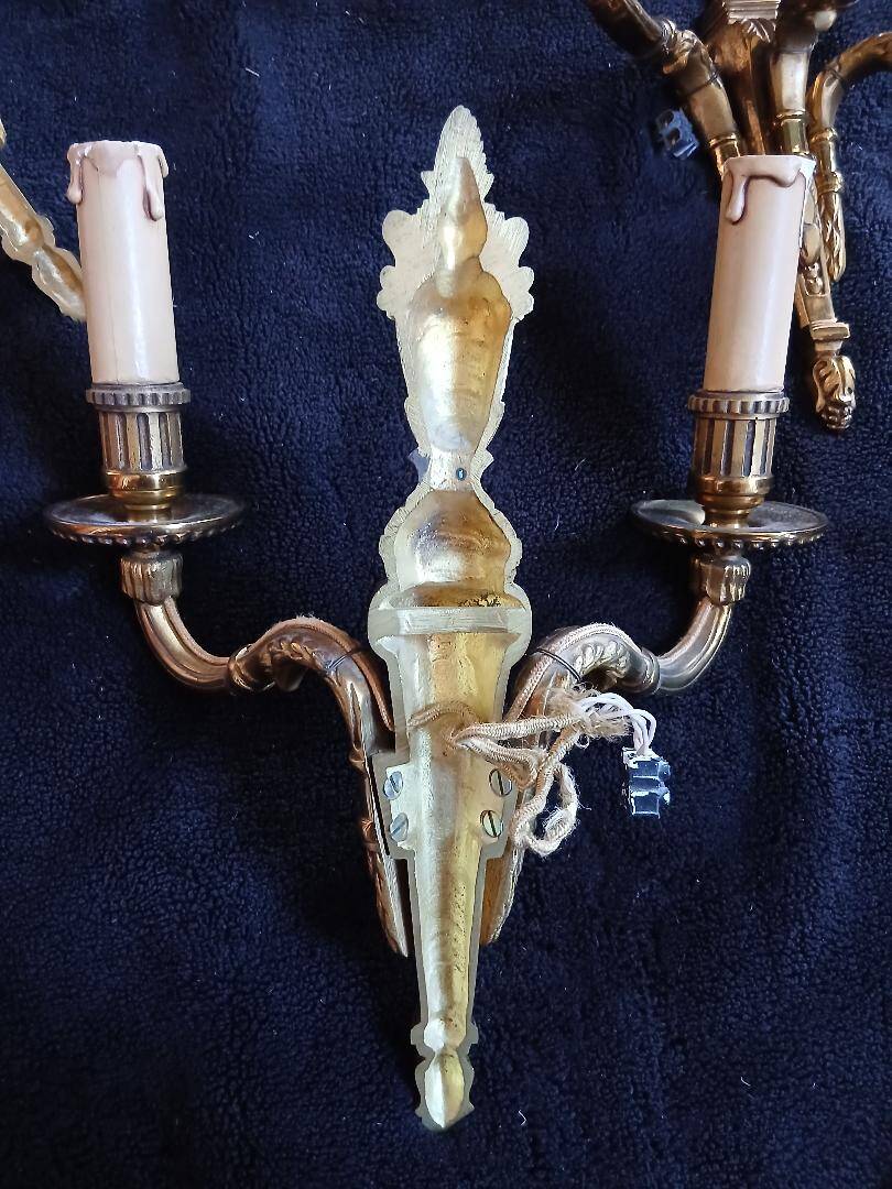 4 bronze wall lights in Louis XVI - XV style