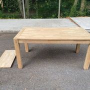 Large extendable Scandinavian dining table in stripped solid oak 160-240.