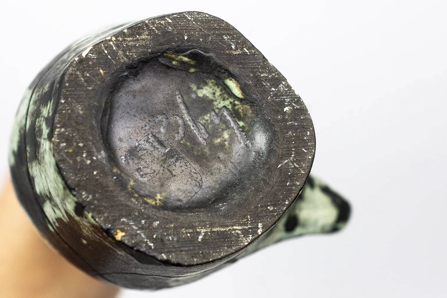 Carafe and its 3 liqueur glasses in glazed ceramic by Jacques Blin