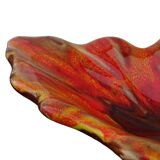 Grand bol vintage français en faïence de Vallauris, en forme de feuille