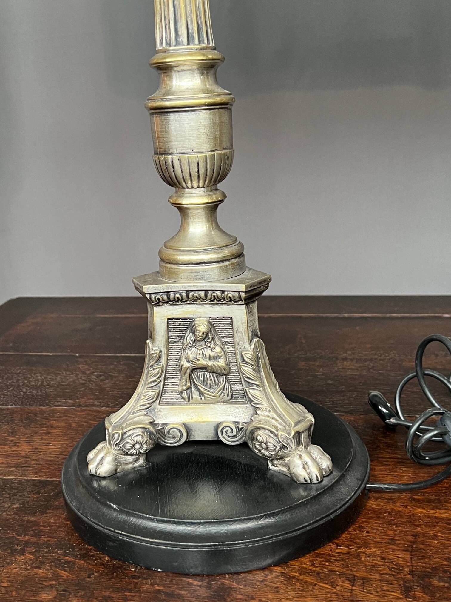 Pair of lamps. Solid silver-plated bronze.