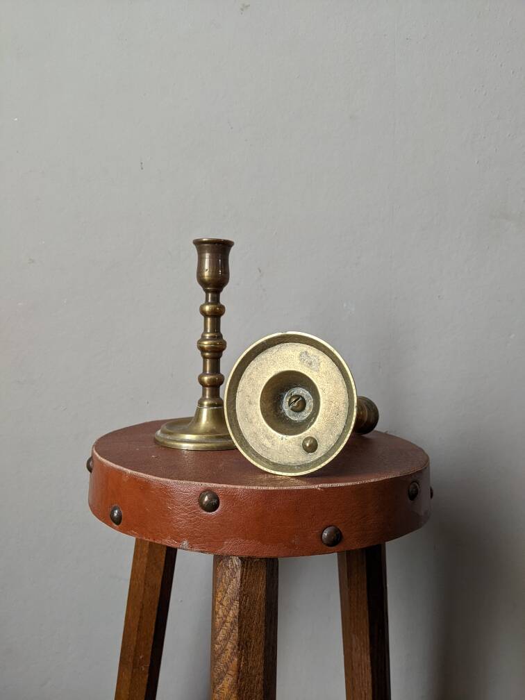 Pair of brass candlesticks, Scandinavian country decor