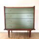 Compass leg chest of drawers in fig tree green