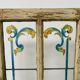 Passage door in patinated fir and Art Deco painted glass