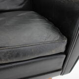 1970s leather wingback lounge chair, denmark