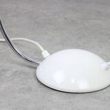 Vintage arc table lamp in white and chrome from meblo, 1980s