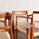 Chaises de Salle à Manger Danoises  Modèle 57 en Teck, Niels O. Møller,  JL Mollers, Ensemble de 6