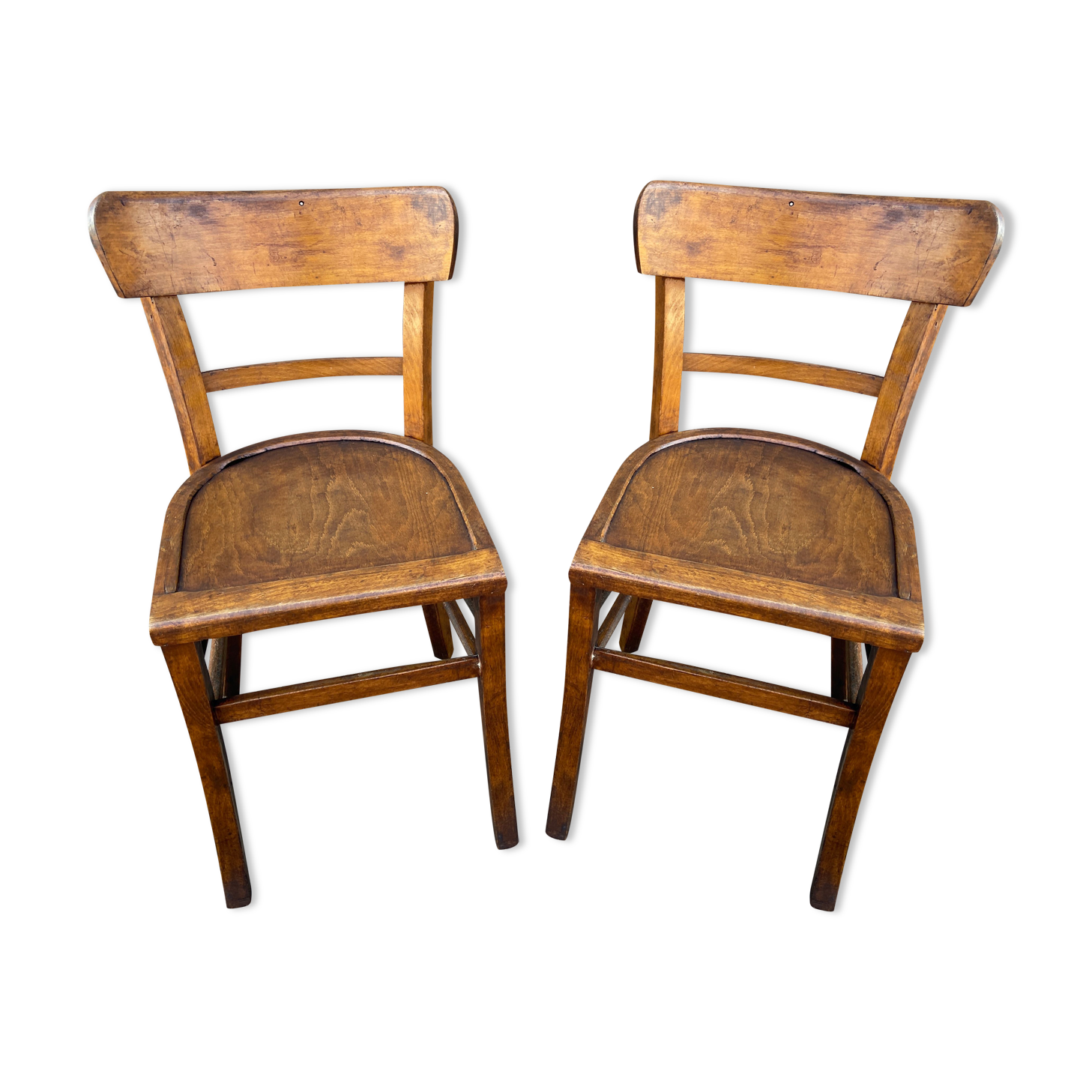 Pair of French bistro chairs vintage meat