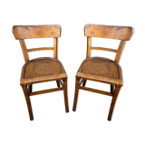Pair of French bistro chairs vintage meat
