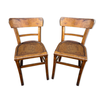 Pair of French bistro chairs vintage meat