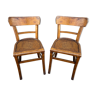 Pair of French bistro chairs vintage meat