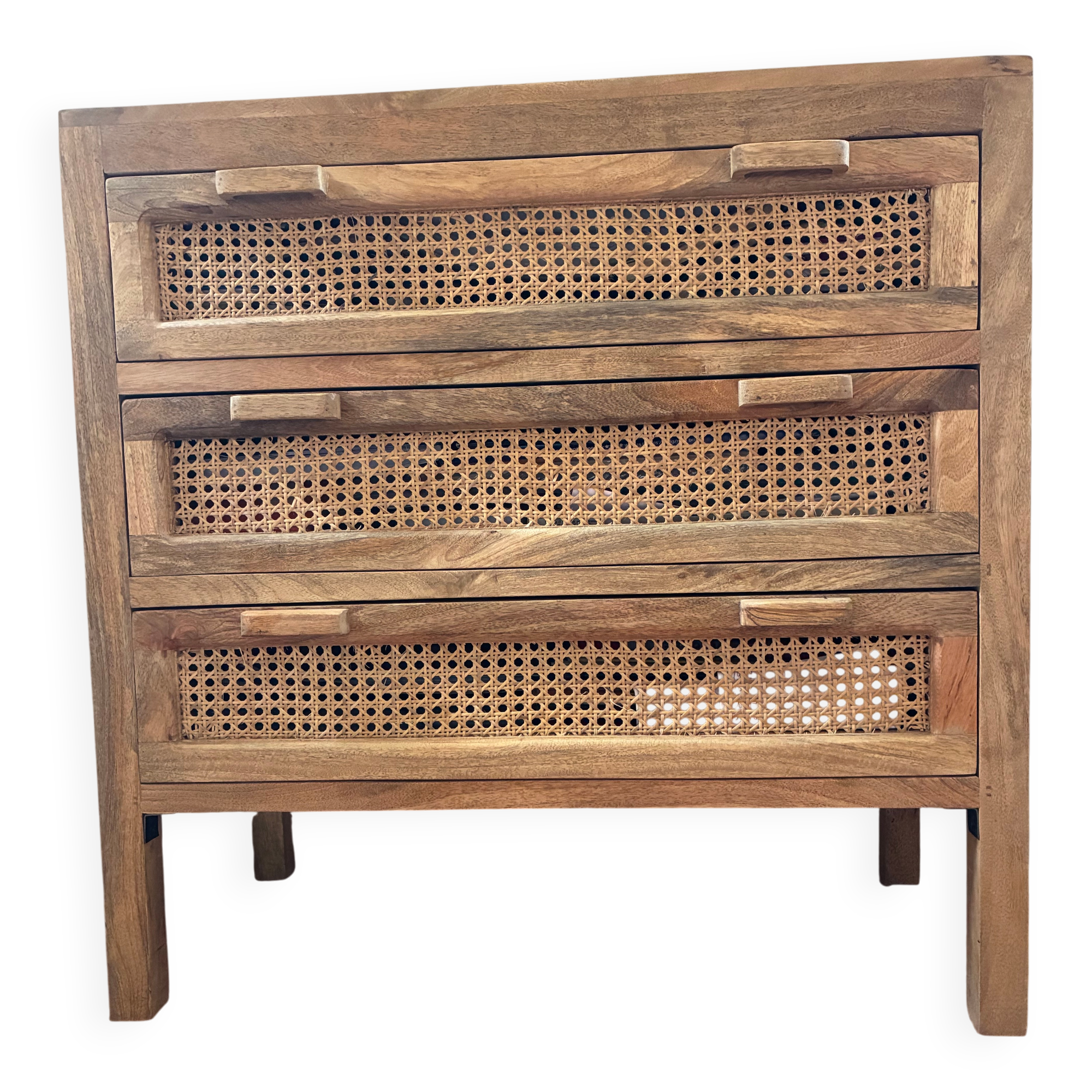 Mango wood chest of drawers with 3 drawers